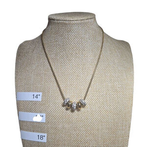 Swarovski Women's Necklace Goldtone and Clear Pave Crystal Charms 18" Formal